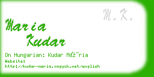 maria kudar business card